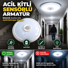 Repplam SOLED Acil Kitli Sensörlü LED Tavan Armatürü 18W 30CM Elektrik Kesilince Devreye Girer Merdiven Apartman Koridor