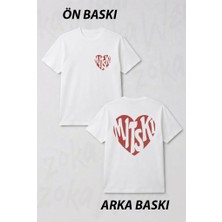 Zoka Wear I Love Kalp Mitski Ön ve Sırt Baskılı Tişört