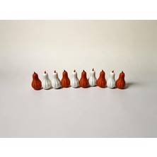 3D Tasarım Dekoratif Mini Balkabağı Objeleri - Turuncu Beyaz Sonbahar Konsepti-10 Adet(4cm)