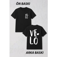 Zoka Wear Lo-Ve Baskili Sevgili Kombin Siyah Cift Tisort 2li Ön ve Sırt Baskılı Tişört