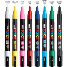 Uni Posca 0.9-1.3 Su Bazlı Markör Kalem Ana Renkler 8"li Pc-3m 8c