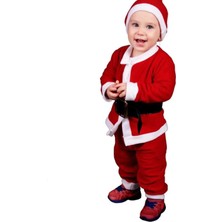 Pembecin  Unisex Kırmızı Bebek Noel Baba Şapkalı Yılbaşı Takımı