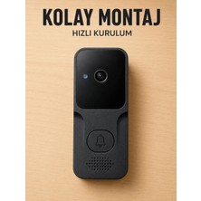 Dolozena Akıllı Görüntülü Kapı Zili Hd Kamera, Hareket Bildirimi ve Kablosuz Kurulum