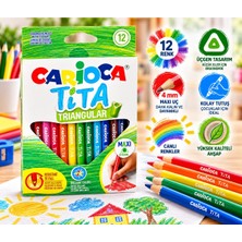 Carioca Tita Maxi Üçgen Kuru Boya Kalemi 12 Renk