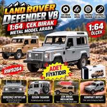 RW9264 1:64 Land Rover Defender V8 Çek Bır.ara Metal Model Araba (Adet Fiyatıdır)