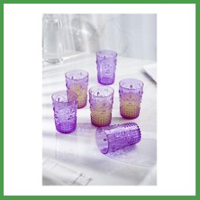 Soi Home Akrilik Mor 6'lı Kısa Bardak & Su Meşrubat Kahve Yanı Bardağı 400 ml ( Cam Değildir ) Soı