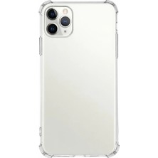 Caseart Apple iPhone 11 Promax ile Uyumlu Kapak Kamera Korumalı Airbag Shockproof Köşe Korumalı Şeffaf Silikon Kılıf