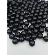 100GR 18MM Siyah Renk Lüks / Lüx Kaplama Plastik Inci, Takı Boncuğu (100GR,~30 Adet)