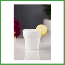 Soi Home Akrilik Beyaz Tekli Kısa Bardak & Su Meşrubat Kahve Yanı Bardağı 300 ml ( Cam Değildir ) Soı