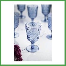 Soi Home Akrilik Lacivert Tekli Kadeh & Su Meşrubat Kahve Yanı Bardağı 450 ml ( Cam Değildir ) Soı