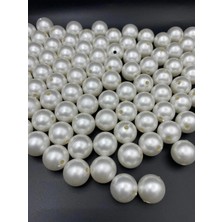 20MM Krem Renk Plastik Inci, ve Takı Yapım Boncuğu (250 Gr,~60 Adet)