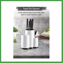 Soi Home Tezgah Üstü Beyaz Kaşıklık & Bıçaklık & Kepçelik & Organizer Soı
