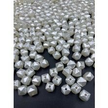 100GR 10MM Inci Küp, Küp, Kübik Model Krem Renk Inci, Yapım, Takı Boncuğu (~200 Adet)