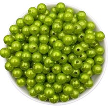 12MM Yeşil Renk Plastik Inci, ve Takı Yapım Boncuğu (100 GR,~120 Adet)