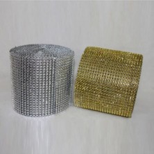 Hesaplı Gofret Sıralı Taş Sarısı Gümüş 50CM 24LÜ Sıra Şerit Taşlar El Işi Süs Yapma Malzemesi