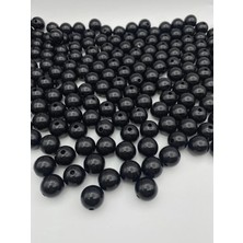 100GR 16MM Siyah Renk Lüks / Lüx Kaplama Plastik Inci, Takı Boncuğu (100GR,~43ADET)
