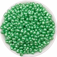 50GR Yeşil Renk Formsuz Şekilsiz Plastik Lüks Barok Inci, Yamuk Inci (~250 Adet)
