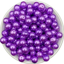 12MM Mor Renk Cam Inci, Takı Yapım Boncuğu (50GR,-23ADET)