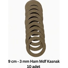 (10 Adet) Ham Mdf Vidasız 9 cm Çapında Kasnak Seti Düş Kapanı ve Örgü Çemberi