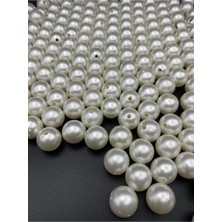 16MM Krem Renk Plastik Inci, ve Takı Yapım Boncuğu (100 Gr,~43 Adet)