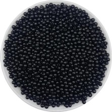 25GR 4mm Siyah Plastik Inci, Takı Yapım Boncuğu (25GR,~750 Adet)