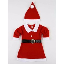 Kız Çocuk Noel Elbise Noel Baba Kıyafeti Kostümü Yılbaşı 1-9 Yaş