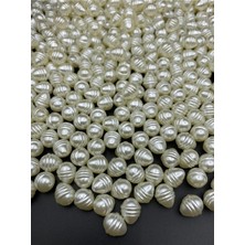25GR Krem Renk 10X14MM Lüks Kaplama Formsuz,şekilsiz Barok Yamuk Plastik Inci #12 (~26ADET)