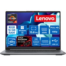 Lenovo Ideapad Slim 3 Amd Ryzen 5 7520U 16GB Ddr5 Ram 1tb SSD Radeon 610M Graphics 15.6" Fhd 250NITS WINDOWS11 Pro Taşınabilir Bilgisayar 82XQ012ETX03 & Cimete