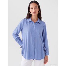 LC Waikiki Lcw Everyday Mor Oversize Modal Karışımlı Kadın Gömlek Tunik
