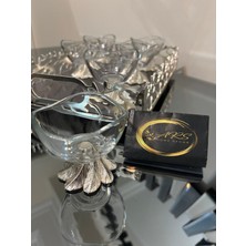 Ars Collection Gümüş Metal Ayaklı 6'lı Lokumluk, Kahve Yanı Şekerlik, Reçellik, Sosluk, Hediyelik Kase