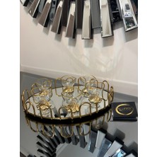 Ars Collection Lav Metal Gold Ayaklı Yaldızlı Lokumluk, Reçellik, Sosluk, Şekerlik, Tasarım Kase, Dekoratif Tabak,