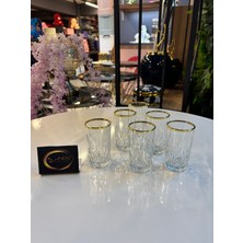 Ars Collection Lav Odin Yaldızlı Kahve Yanı Su Bardağı, 6 Kişilik Meşrubat Soda Bardağı, Sunumluk, Modern