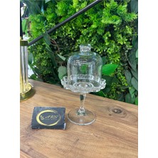 Ars Paşabahçe Ayaklı, Kapaklı Patisserie Sunumluk, Lokumluk, Cam Makaronluk