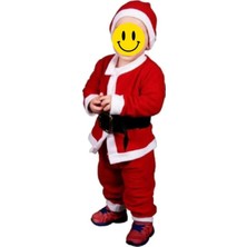 Lüks Noel Baba Çocuk Kostümü 4 Parça