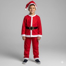 Bebek ve Çocuk Yeni Yıl Noel Baba Kostüm Yılbaşı Kostüm Kırmızı
