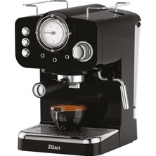 Happy Trend Retro Espresso Kahve Makinesi (Espresso-Cappiccino-Latte)15 Bar Basınç Süt Köpürtücü 1.25L 1100W | Siyah