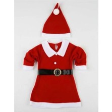 Kız Çocuk Kırmızı Yılbaşı Noel Kostümü 3-6 Yaş Aralığı Bedenler