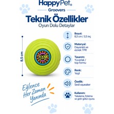 Happy Pet Groovers Tpr Dayanıklı Sesli Köpek Topu Oyuncağı 8,5 cm Yeşil