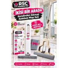 RSC Marketim Kelebek Mop Kendinden Sıkmalı / Yedek Bez / Mini Kelebek Mop Kendinden Sıkmalı 2 Li Set