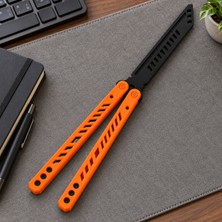 Nakshi 3D Baskı Kelebek Trainer Oyuncak Bıçak – Katlanabilir Beceri ve Stres Oyuncağı, Osmanlı Motifli Desen (Kırmızı - Siyah)