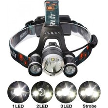 MiraLive Boruit T6 Kafa Feneri 5000 Lumens 3xcree Xm-T6+2r5 Lamba LED Kamp Lambası