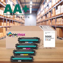 tonermax Hp 508X Cmyk Muadil Toner Seti Aa Plus / Color Laserjet Enterprise M552 / M553 / Mfp M577 / CF360X / CF361X / CF362X / CF363X