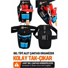 Bagprime Hırdavat Çantası Bel Çantası,alet Takım Çantası Kemer Klipsli Plastik Korumalı 8 Bölmeli