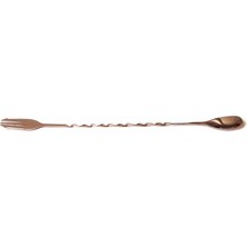 Biradlı Çatallı Bar Kaşık Bakır 33 cm