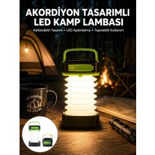Herşey Trend Katlanabilir Kamp Lambası Akordiyon Lamba Şarjlı 3 Kademeli Solar Yeni Nesil