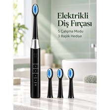 Hace Bazaar Günlük Ağız Bakımı Için Şarj Edilebilir 5 Modlu Siyah Elektrikli Diş Fırçası