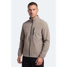 Slazenger Corral I Erkek Içi Polarlı Rüzgar ve Su Geçirmez Softshell Bej Mont & Kaban