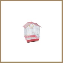 Bezos Çift Kapılı Kuş Kafesi Pembe 34,5X28X46 cm 22