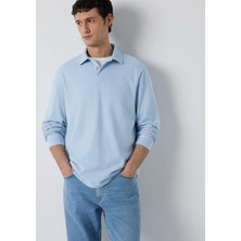 Mavi Uzun Kollu Mavi Polo Tişört 0613519-70795