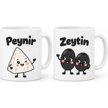 Dolozena Peynir ve Zeytin 2'li Porselen Kupa Seti - Model 406